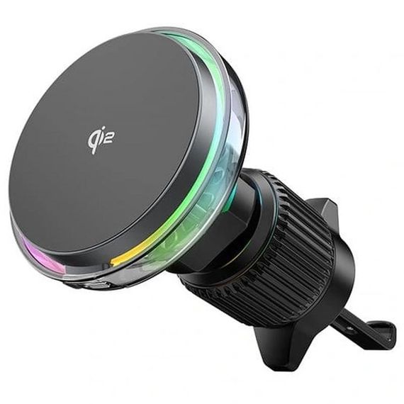 Автодержатель с БЗУ WIWU CH-324 Aurora Qi2 15W Black