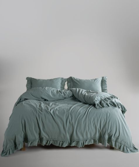 Постельное белье Limasso Stonewashed Francesca 200 х 220 см Natural Green