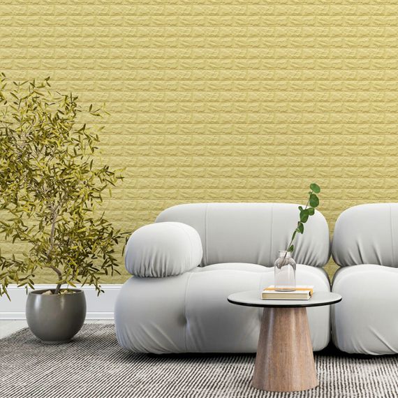 3D панель самоклеюча цегла Жовто-пісочна 700x770x7мм (009-7) SW-00000046 | Зображення 4