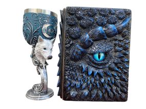 Подарунковий набір Келих 3D Вовк і Блокнот 3D «Книга тіней і Глубін»