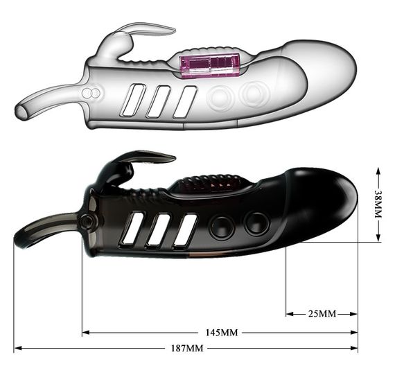 Подовжуюча насадка з вібростимуляцією (на 2,5 см) PRETTY LOVE - PENIS SLEEVE Sloane, BI-026243-1 sexstyle | Зображення 8