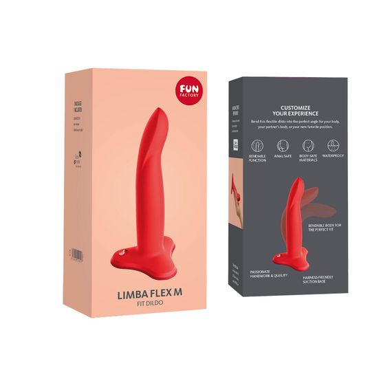 Фалоімітатор Fun Factory LIMBA FLEX M, кораловий, гнучкий, з ефектом пам’яті, підходить для точки G | Зображення 8