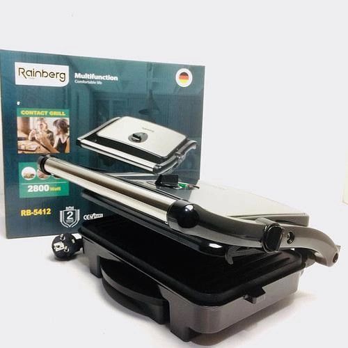Гриль двосторонній контактний Rainberg RB-5412 2800 Вт, Електрогриль для FD-576 стейків, Електробутербродниця | Зображення 7