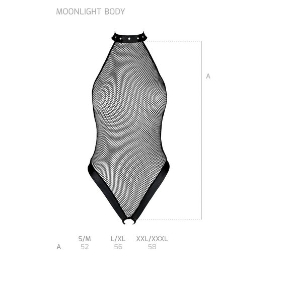 Боди-халтер с открытым доступом Passion MOONLIGHT BODY XXL/XXXL black | Зображення 4