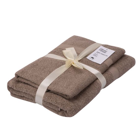 Набір рушників махрових Ardesto Splendid 50х90см, 70х140см, 2шт, 100% бавовна, бежевий (ART2359BE)