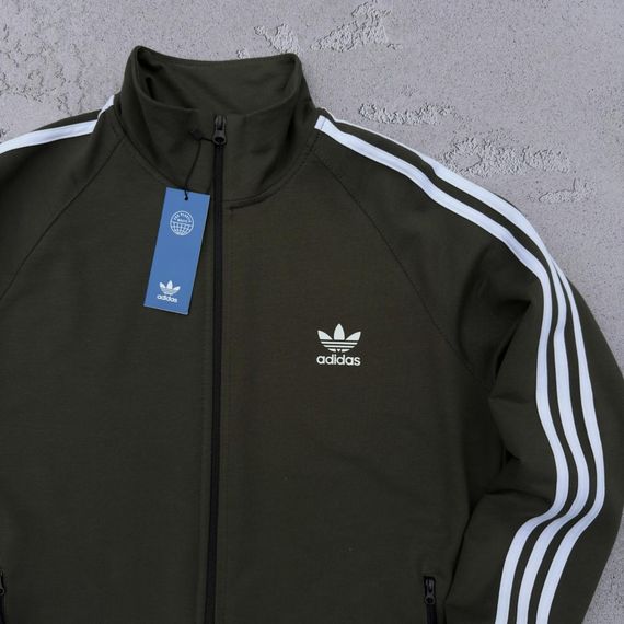 Кофта на блискавці Adidas хакі | Зображення 4
