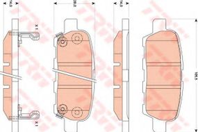 Колодка гальм. диск. INFINITI FX, NISSAN X-TRAIL (T30) задн. (вир-во TRW) TRW GDB3507 на NISSAN X-TRAIL (T31)