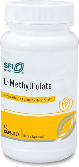 L-метилфолат, L-Methylfolate, Klaire Labs, з високою біодоступністю, гіпоалергенний, 1000 мкг, 60 капсул