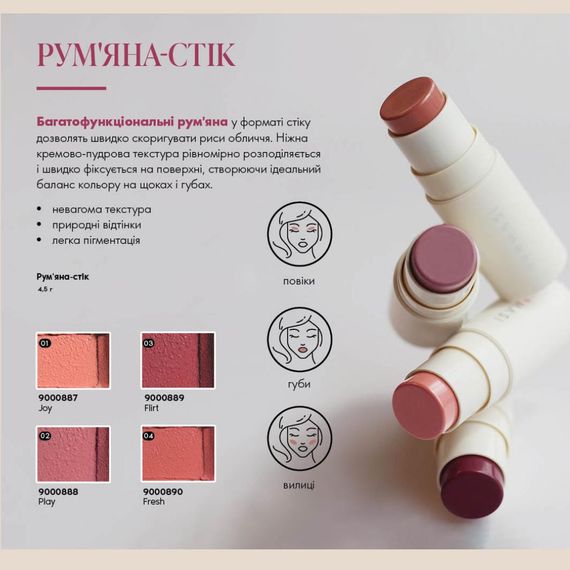 Рум'яна-стік Farmasi Joy 01 4,5 г | Зображення 4
