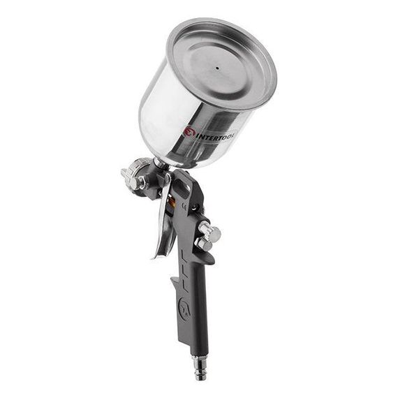 Фарбопульт пневматичний HP, форсунка 1.5 мм, верхній металевий бачок 600 мл, 5bar INTERTOOL PT-02051 | Зображення 2