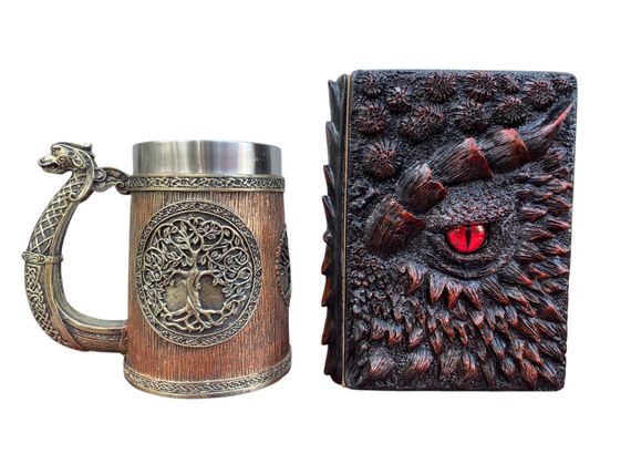 Подарунковий набір Кухоль 3D Вікінг і Дракон і Блокнот 3D «Око Пламінного Дракона»
