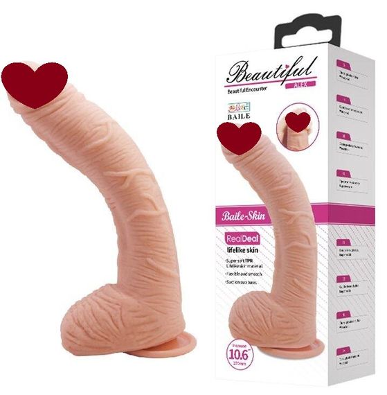 Фалоімітатор на присосці Baile Beautiful ALEX 10.6'' Flesh, BW-008037NR Sex Aura