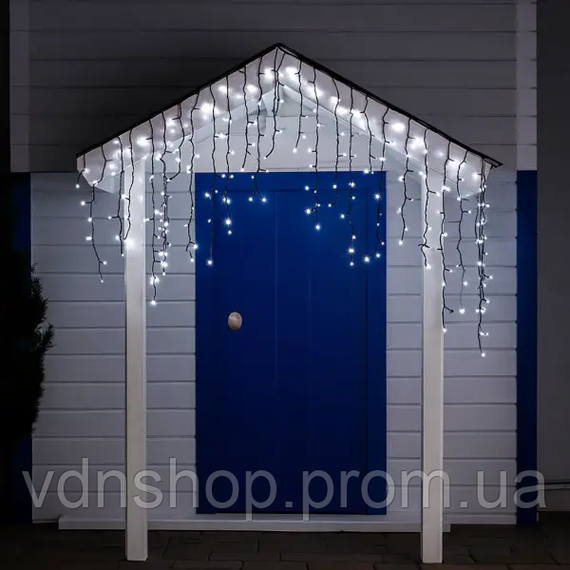 Вулична гірлянда бахрома 12 м 200 led чорний провід чорний провід Білий 12MBW | Зображення 1