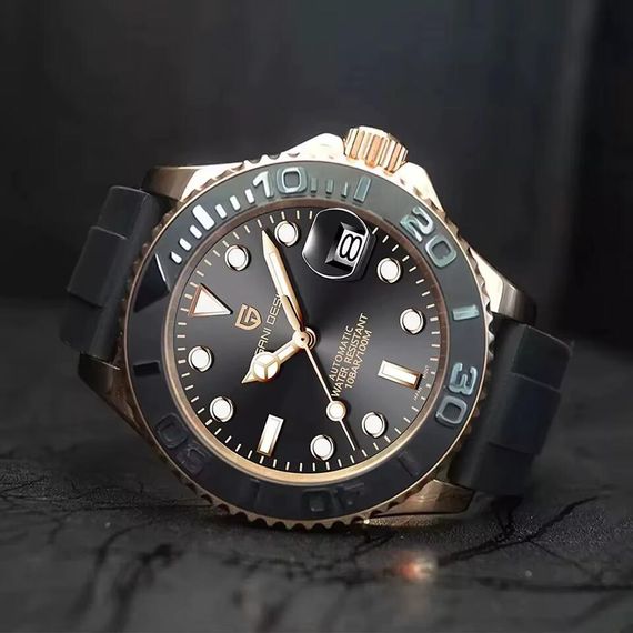 Чоловічий годинник Pagani Design PD-1651 Gold-Black Silicone | Зображення 1
