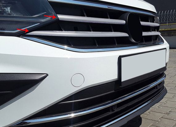 Накладки на решітку 2020-2025 (4 шт., нерж) Carmos - Турецька сталь для Volkswagen Tiguan рр