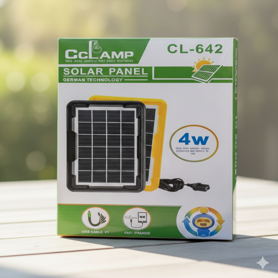 Портативная солнечная панель CCLAMP CL-642 4W 6V с USB / Солнечное зарядное устройство для телефона, повербанк | Зображення 2