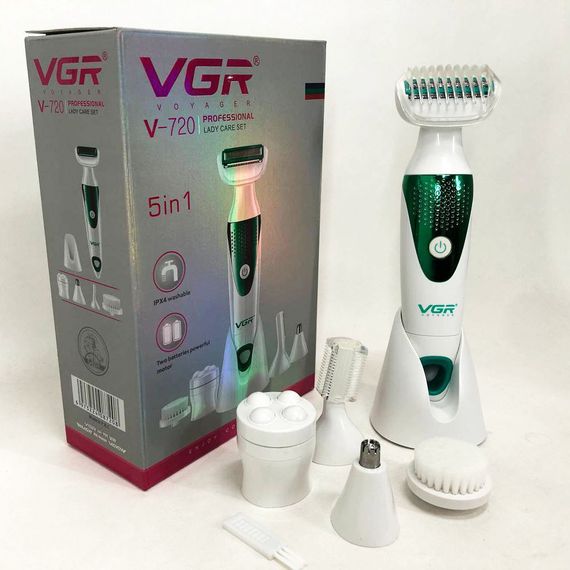 Женская аккумуляторная бритва VGR V-720 / Женский триммер для тела TP-410 / Бикини-триммер | Зображення 5