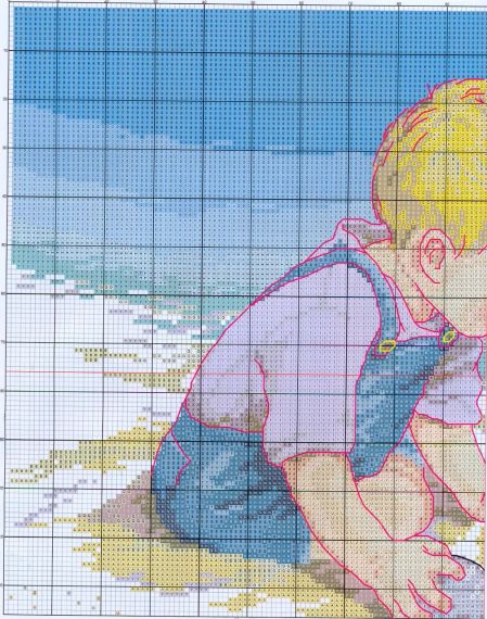 Набір для вишивання за нанесеною на канву схемою "The beach boy ". AIDA 14CT printed , 44*35 см | Зображення 5