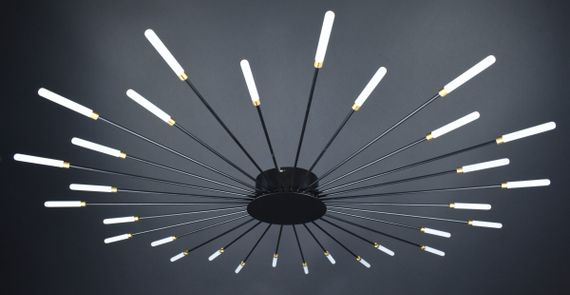 Люстра світлодіодна стельова LED світильник для квартири на стелю лед 27945 Чорний 8х125х125 см. | Зображення 4