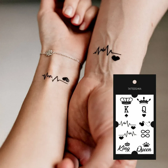 Тату тимчасове в наборі Парні Тату тимчасове Tattooshka L-17 Чорний shop (5805800012803) | Зображення 2