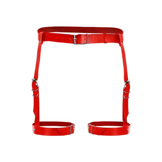 Сексуальні гартери Art of Sex - Gwen із натуральної шкіри, розмір XS-2XL, колір червоний | Зображення 1