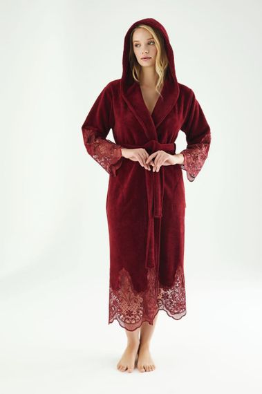Жіночий халат Nusa 4150 бордовий, 2XL | Зображення 7