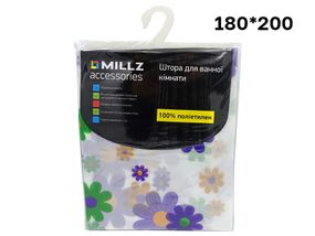 Шторка - фіранка для ванної MILLZ  принт квіти 180х200 MRS-P-066