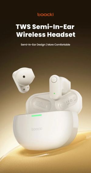 Беспроводные наушники с замечательным звуком Toocki EJ05 Bluetooth 5.3 HIFI Stereo активное шумоподавление | Зображення 5