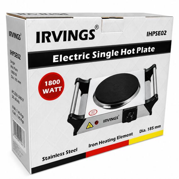 Електроплита настільна Irvings IHPSE02 Chrome, 1800 Вт, 1 конфорка, механічне управління | Зображення 5