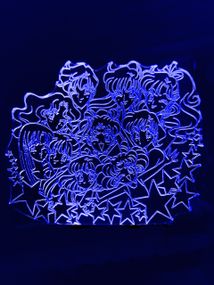 Акриловый светильник-ночник Звезды Сейлор Мун синий tty-n000891