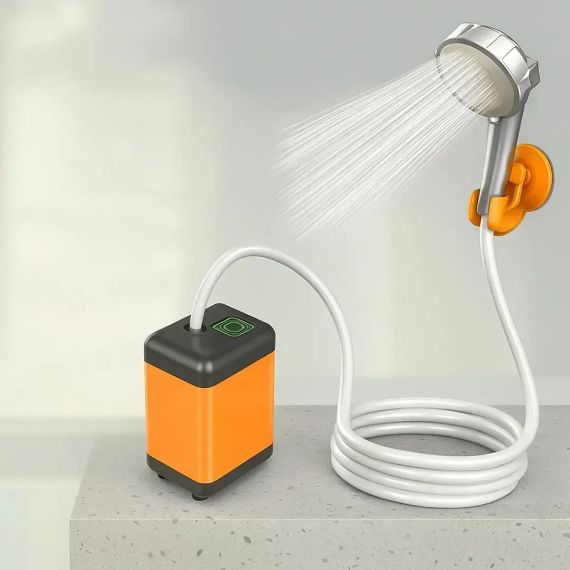Портативный душ 3,7 В насос 4800 мАч с 3 режимами напора Outdoor shower AND XL-1402 | Зображення 4