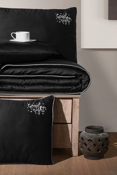 Комплект постільної білизни First Choice Deluxe Satin DARK 200х220 Timeless Black | Зображення 1