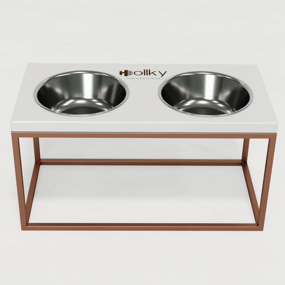 Миски на підставці для середніх і великих собак Hollky Base L (2 × 0,95 л) BL-422120-GLWH | Зображення 1