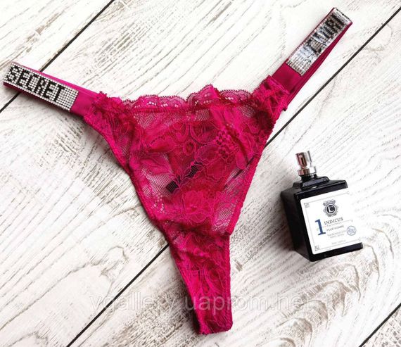 Жіночі мереживні стрінги Бразиліана Victoria's Secret стрази, жіночі стрінги Вікторія Сикрет, стрінги Вікторія Сікрет