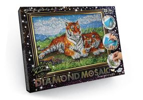 Креативное творчество "Алмазная живопись. DIAMOND MOSAIC" большой набор DM-01 Danko Toys Тигры Вид 7