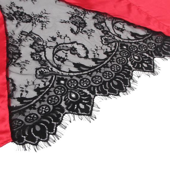 Халат з мереживною спинкою Star Night з поясом та стрінгами, червоно-чорний, XS-S sexstyle | Зображення 5