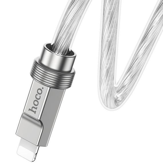 Дата кабель Hoco U113 Solid 20W Type-C to Lightning (1m) Silver | Зображення 2