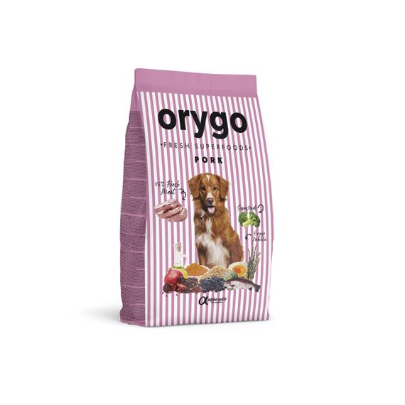 Напіввологий корм для собак зі свининою Orygo Pork, 8 кг
