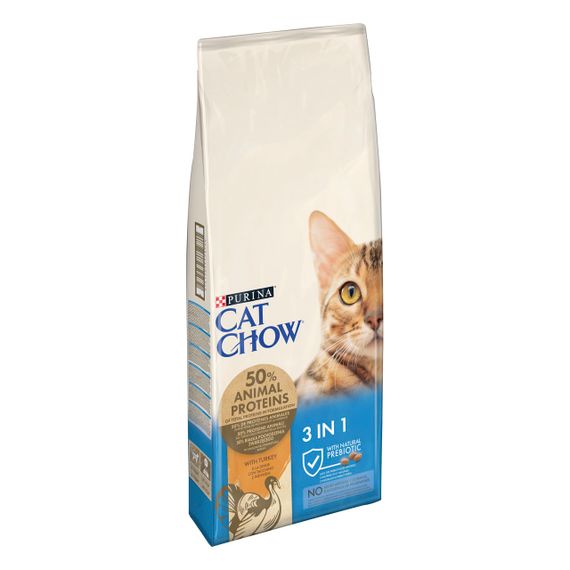 Сухий корм для котів з індичкою Cat Chow 3in1 15 кг | Зображення 1