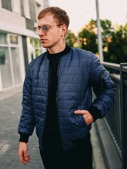 Бомбер Манжет синий S XXL