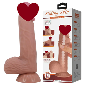 Фаллоимитатор на присоске, с хребтом и эффектом скользящей кожи LyBaile - Sliding Skin 8,1'', BW-008106NRG-1 sexstyle