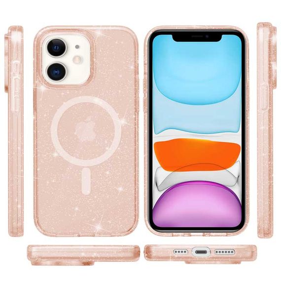 Чехол TPU Galaxy Sparkle (MagFit) для Apple iPhone 11 (6.1") Gold+Glitter | Зображення 1