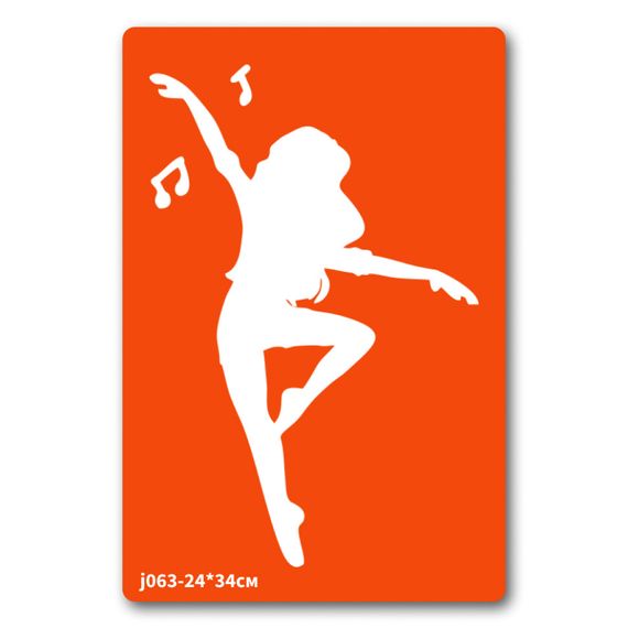 Трафарет для био-тату Балет-2 j063-24*34см, размер 24 х 34см