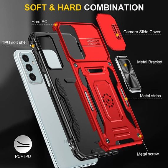 Ударостійкий чохол Camshield Army Ring для Samsung Galaxy A05s Червоний / Red | Зображення 5