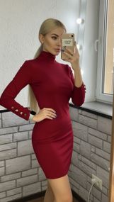 Сукня жіноча бордова з довгим рукавом М&M  (214344)