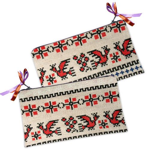 Косметичка жіноча Орнамент с птичками 20х12 см (K_OS108)