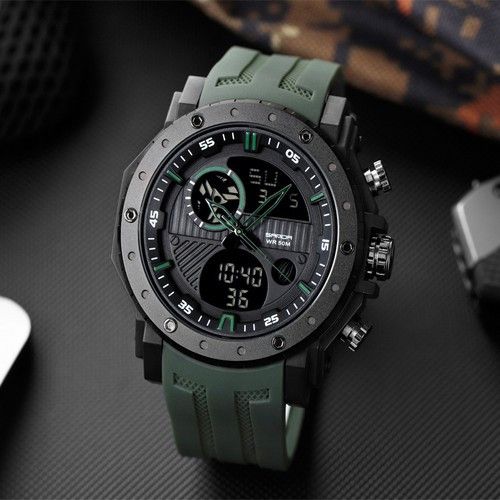 Часы Sanda 6012 Green-Black | Зображення 1
