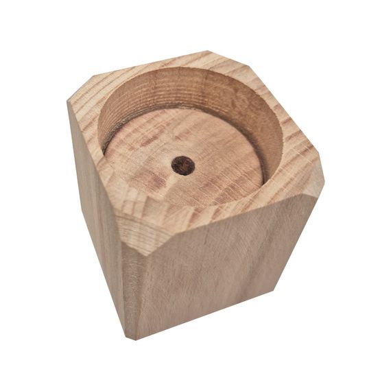 Свічник дерев'яний для свічок-таблеток Candlestick-5, 4,5×4,5×5,5 см | Зображення 2