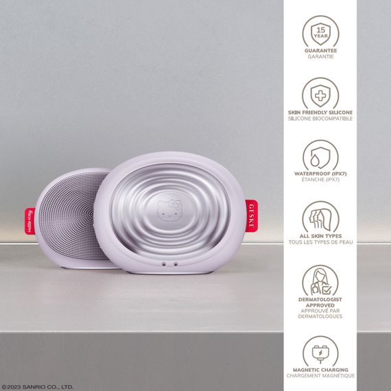Електронна ультразвукова термощітка для обличчя GESKE Sonic Thermo Facial Brush 5в1 by Hello Kitty purple, Фіолетовий | Зображення 2