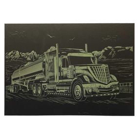 Гравюра А4 "Грузовик" ГрА4-2з эконом вариант в пакете 29,7х21 см